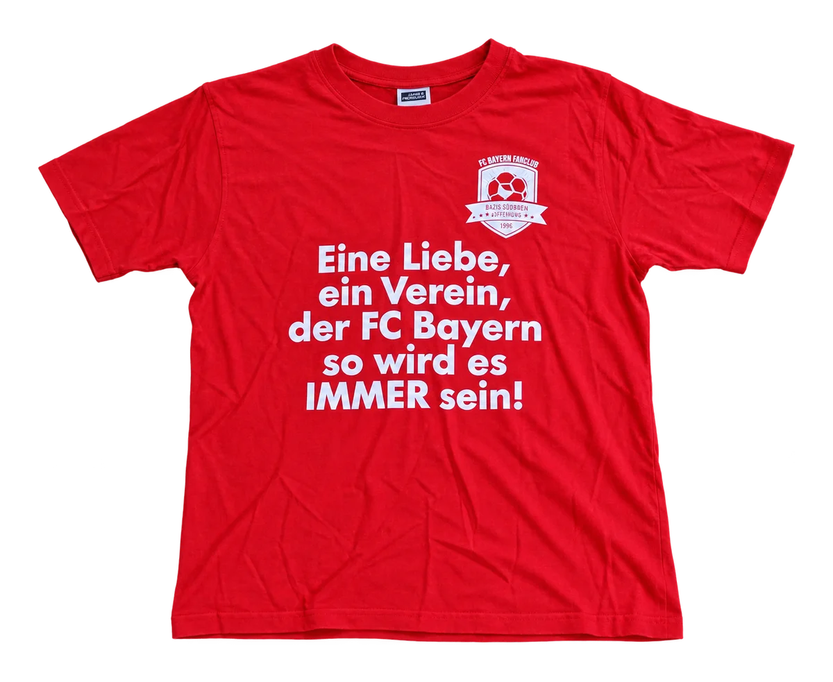 Tshirt „Eine Liebe" rot, Vorderseite